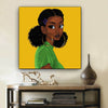 BigProStore African American Wall Art Beautiful Melanin Poppin Girl Abstract African Wall Art Afrocentric Home Decor BPS10879 12" x 12" x 0.75" Square Canvas