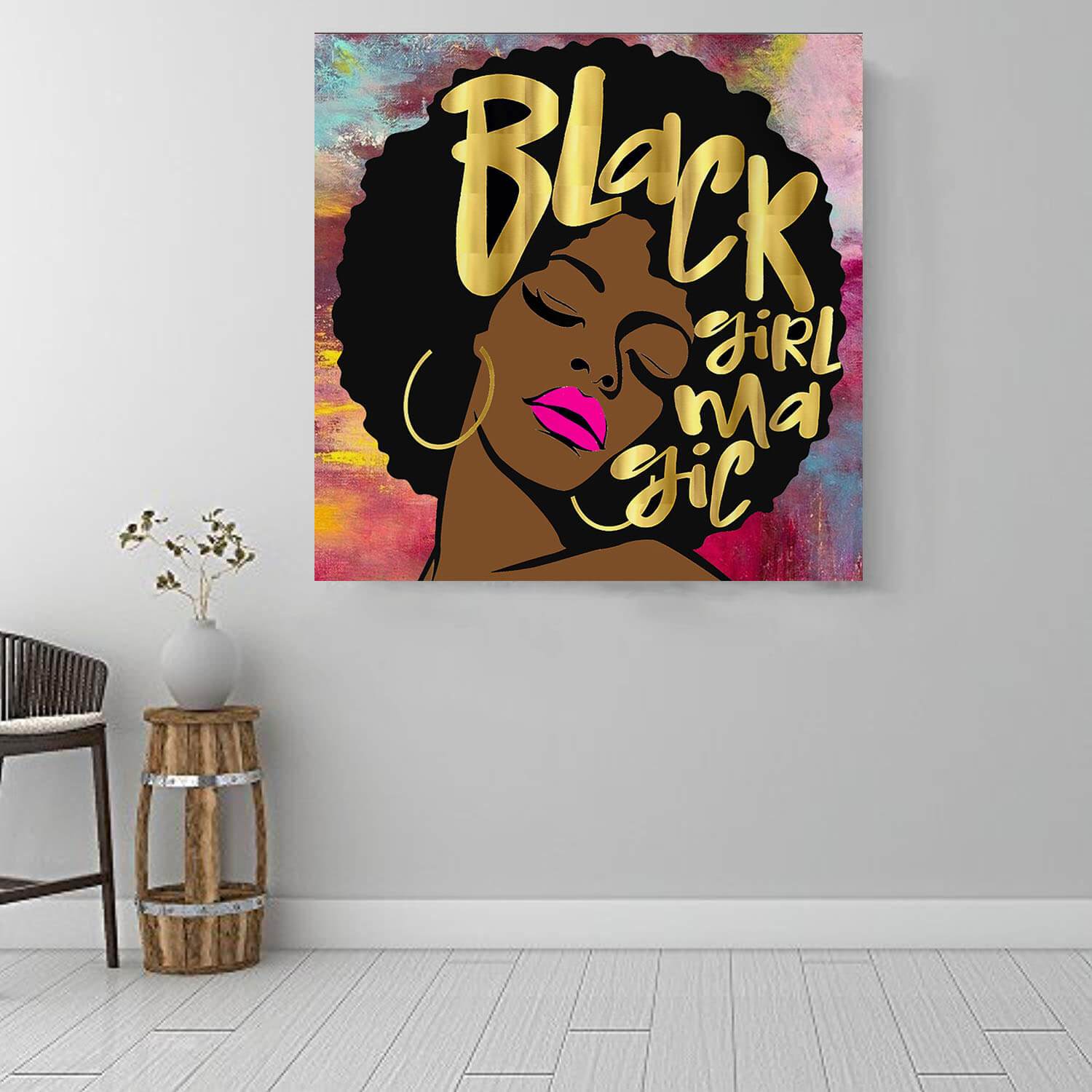 African American Wall Art Black Girl Magic Afro Woman Melanin Diva Afr –  BigProStore