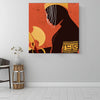 BigProStore African American Wall Art Cute African American Woman African Black Art Afrocentric Living Room Ideas BPS55956 16" x 16" x 0.75" Square Canvas