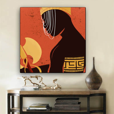 BigProStore African American Wall Art Cute African American Woman African Black Art Afrocentric Living Room Ideas BPS55956 24" x 24" x 0.75" Square Canvas