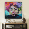 BigProStore African American Wall Art Cute Afro Girl African American Abstract Art Afrocentric Wall Decor BPS74081 24" x 24" x 0.75" Square Canvas