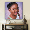 BigProStore African American Wall Art Cute Black American Girl Afrocentric Wall Art Afrocentric Living Room Ideas BPS84711 12" x 12" x 0.75" Square Canvas