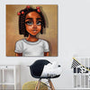 BigProStore African American Wall Art Cute Black Girl Black History Canvas Art Afrocentric Home Decor BPS17619 24" x 24" x 0.75" Square Canvas