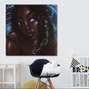 BigProStore African American Wall Art Cute Girl With Afro Afrocentric Wall Art Afrocentric Decorating Ideas BPS15776 24" x 24" x 0.75" Square Canvas