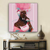 BigProStore African American Wall Art Cute Melanin Poppin Girl African American Artwork On Canvas Afrocentric Decor BPS64052 12" x 12" x 0.75" Square Canvas