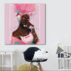 BigProStore African American Wall Art Cute Melanin Poppin Girl African American Artwork On Canvas Afrocentric Decor BPS64052 24" x 24" x 0.75" Square Canvas