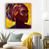 BigProStore African American Wall Art Pretty African American Woman African American Canvas Wall Art Afrocentric Home Decor Ideas BPS47709 12" x 12" x 0.75" Square Canvas