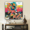 BigProStore African American Wall Art Pretty Afro Girl African American Prints Afrocentric Home Decor BPS86512 24" x 24" x 0.75" Square Canvas