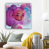 BigProStore African American Wall Art Pretty Black Afro Girls African American Black Art Afrocentric Living Room Ideas BPS27597 12" x 12" x 0.75" Square Canvas