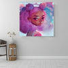 BigProStore African American Wall Art Pretty Black Afro Girls African American Black Art Afrocentric Living Room Ideas BPS27597 16" x 16" x 0.75" Square Canvas
