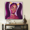 BigProStore African American Wall Art Pretty Black Girl African American Prints Afrocentric Home Decor Ideas BPS50968 12" x 12" x 0.75" Square Canvas