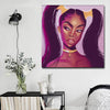 BigProStore African American Wall Art Pretty Black Girl African American Prints Afrocentric Home Decor Ideas BPS50968 16" x 16" x 0.75" Square Canvas