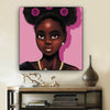 BigProStore African American Wall Art Pretty Girl With Afro African American Framed Wall Art Afrocentric Home Decor BPS52229 12" x 12" x 0.75" Square Canvas