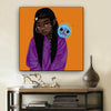 BigProStore African American Wall Art Pretty Melanin Poppin Girl African Canvas Afrocentric Home Decor Ideas BPS80300 12" x 12" x 0.75" Square Canvas