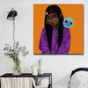 BigProStore African American Wall Art Pretty Melanin Poppin Girl African Canvas Afrocentric Home Decor Ideas BPS80300 16" x 16" x 0.75" Square Canvas