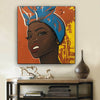 BigProStore African American Wall Art Pretty Melanin Poppin Girl African Canvas Wall Art Afrocentric Decor BPS46090 12" x 12" x 0.75" Square Canvas