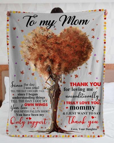 BigProStore African Art Blanket To My Mom Fleece Blanket Daughter Just Want To Say Thank You Blanket / YOUTH-S (43"x55" / 110x140cm) Blanket