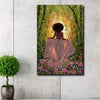 BigProStore African Art Poster Stunning Black Girl In Flower Forest Afro Wall Art Poster