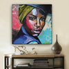 BigProStore African Canvas Art Beautiful African American Female Black History Artwork Afrocentric Decor BPS84754 12" x 12" x 0.75" Square Canvas