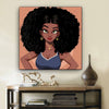 BigProStore African Canvas Art Beautiful Afro American Girl Black History Artwork Afrocentric Decor BPS79636 12" x 12" x 0.75" Square Canvas