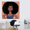 BigProStore African Canvas Art Beautiful Afro American Girl Black History Artwork Afrocentric Decor BPS79636 24" x 24" x 0.75" Square Canvas