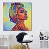 BigProStore African Canvas Art Beautiful Afro American Woman African American Artwork On Canvas Afrocentric Living Room Ideas BPS46514 24" x 24" x 0.75" Square Canvas