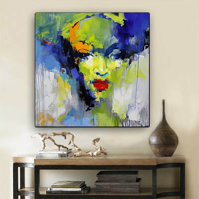 BigProStore African Canvas Art Beautiful Afro American Woman Afro American Art Afrocentric Home Decor BPS74823 24" x 24" x 0.75" Square Canvas