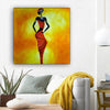 BigProStore African Canvas Art Beautiful Black Afro Girls African American Abstract Art Afrocentric Wall Decor BPS66556 12" x 12" x 0.75" Square Canvas