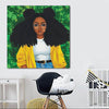BigProStore African Canvas Art Beautiful Black Afro Lady African Black Art Afrocentric Wall Decor BPS11987 24" x 24" x 0.75" Square Canvas