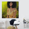 BigProStore African Canvas Art Beautiful Black Girl African American Canvas Wall Art Afrocentric Wall Decor BPS89022 24" x 24" x 0.75" Square Canvas