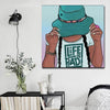 BigProStore African Canvas Art Cute African American Female African Canvas Afrocentric Decor BPS25185 16" x 16" x 0.75" Square Canvas
