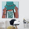 BigProStore African Canvas Art Cute African American Female African Canvas Afrocentric Decor BPS25185 24" x 24" x 0.75" Square Canvas