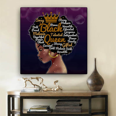 BigProStore African Canvas Art Cute African American Girl African American Art Prints Afrocentric Home Decor BPS85842 24" x 24" x 0.75" Square Canvas