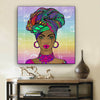 BigProStore African Canvas Art Cute Afro American Girl Afro American Art Afrocentric Living Room Ideas BPS65729 24" x 24" x 0.75" Square Canvas