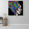 BigProStore African Canvas Art Cute Afro American Woman Framed African Wall Art Afrocentric Living Room Ideas BPS63598 16" x 16" x 0.75" Square Canvas