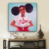BigProStore African Canvas Art Cute Afro Girl Abstract African Wall Art Afrocentric Decorating Ideas BPS82568 12" x 12" x 0.75" Square Canvas