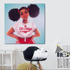 BigProStore African Canvas Art Cute Afro Girl Abstract African Wall Art Afrocentric Decorating Ideas BPS82568 24" x 24" x 0.75" Square Canvas