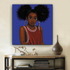 BigProStore African Canvas Art Cute Black Afro Girls African American Prints Afrocentric Home Decor BPS48948 12" x 12" x 0.75" Square Canvas