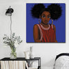 BigProStore African Canvas Art Cute Black Afro Girls African American Prints Afrocentric Home Decor BPS48948 16" x 16" x 0.75" Square Canvas