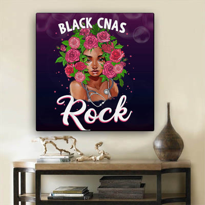 BigProStore African Canvas Art Cute Black American Woman Modern Black Art Afrocentric Home Decor Ideas BPS28962 24" x 24" x 0.75" Square Canvas