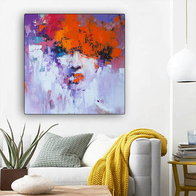 BigProStore African Canvas Art Cute Black Girl African American Framed Wall Art Afrocentric Living Room Ideas BPS94767 12" x 12" x 0.75" Square Canvas