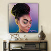 BigProStore African Canvas Art Cute Melanin Poppin Girl African Canvas Afrocentric Home Decor BPS69826 12" x 12" x 0.75" Square Canvas
