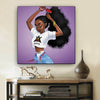 BigProStore African Canvas Art Cute Melanin Poppin Girl African Canvas Wall Art Afrocentric Home Decor Ideas BPS37114 12" x 12" x 0.75" Square Canvas