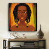 BigProStore African Canvas Art Pretty African American Girl Abstract African Wall Art Afrocentric Home Decor Ideas BPS40367 12" x 12" x 0.75" Square Canvas