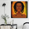 BigProStore African Canvas Art Pretty African American Girl Abstract African Wall Art Afrocentric Home Decor Ideas BPS40367 16" x 16" x 0.75" Square Canvas