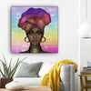 BigProStore African Canvas Art Pretty African American Girl African Canvas Afrocentric Wall Decor BPS77041 12" x 12" x 0.75" Square Canvas