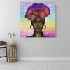 BigProStore African Canvas Art Pretty African American Girl African Canvas Afrocentric Wall Decor BPS77041 16" x 16" x 0.75" Square Canvas
