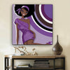 BigProStore African Canvas Art Pretty Afro American Girl African American Framed Art Afrocentric Home Decor Ideas BPS68958 12" x 12" x 0.75" Square Canvas