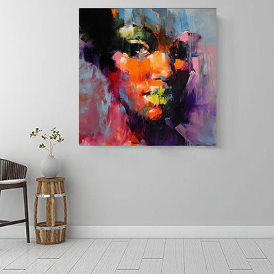 BigProStore African Canvas Art Pretty Afro American Girl African American Wall Art And Decor Afrocentric Decorating Ideas BPS16151 16" x 16" x 0.75" Square Canvas