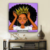 BigProStore African Canvas Art Pretty Black Afro Lady African American Artwork On Canvas Afrocentric Wall Decor BPS61127 24" x 24" x 0.75" Square Canvas